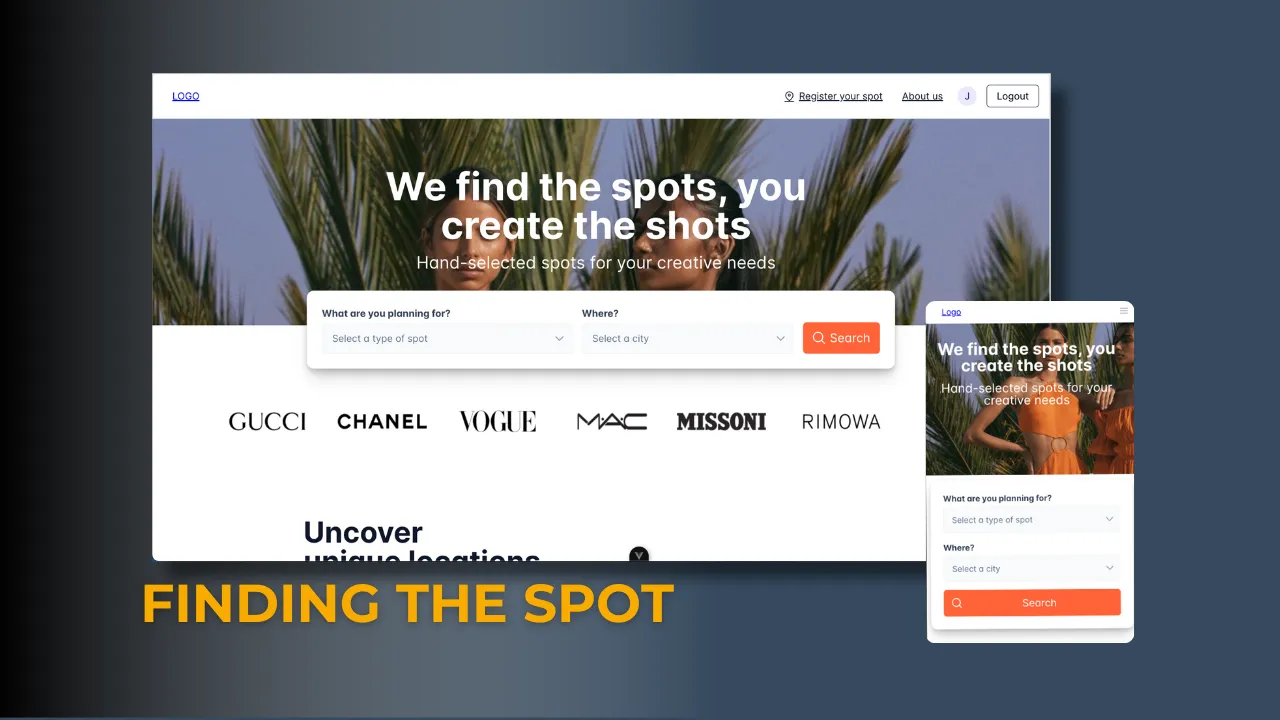 Cover screen for application page